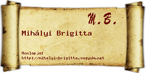 Mihályi Brigitta névjegykártya
