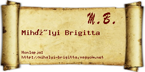 Mihályi Brigitta névjegykártya